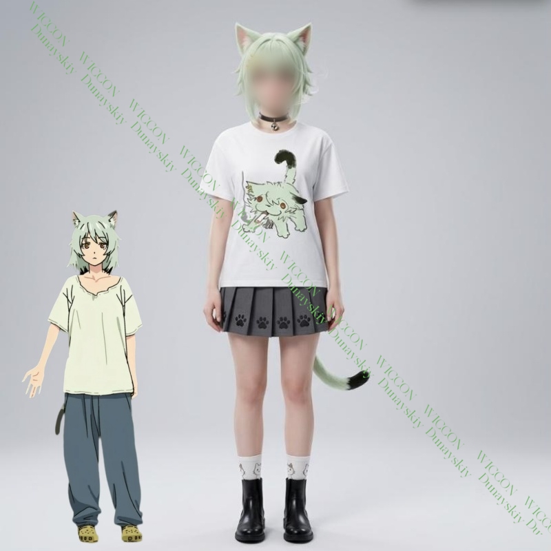 Anime Merchandise T-Shirts - Koszulka Chainsmoker Cat Yaniko Satou z