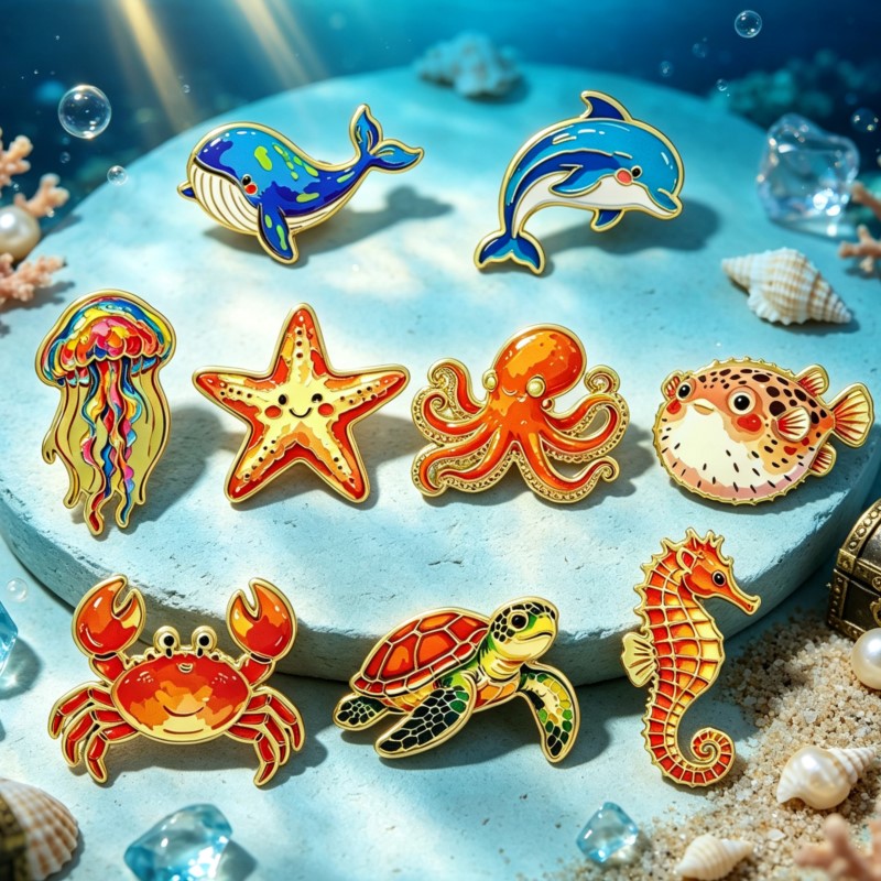 Kolorowa emaliowana przypinka  – Enamel Pin Set recenzja i cena